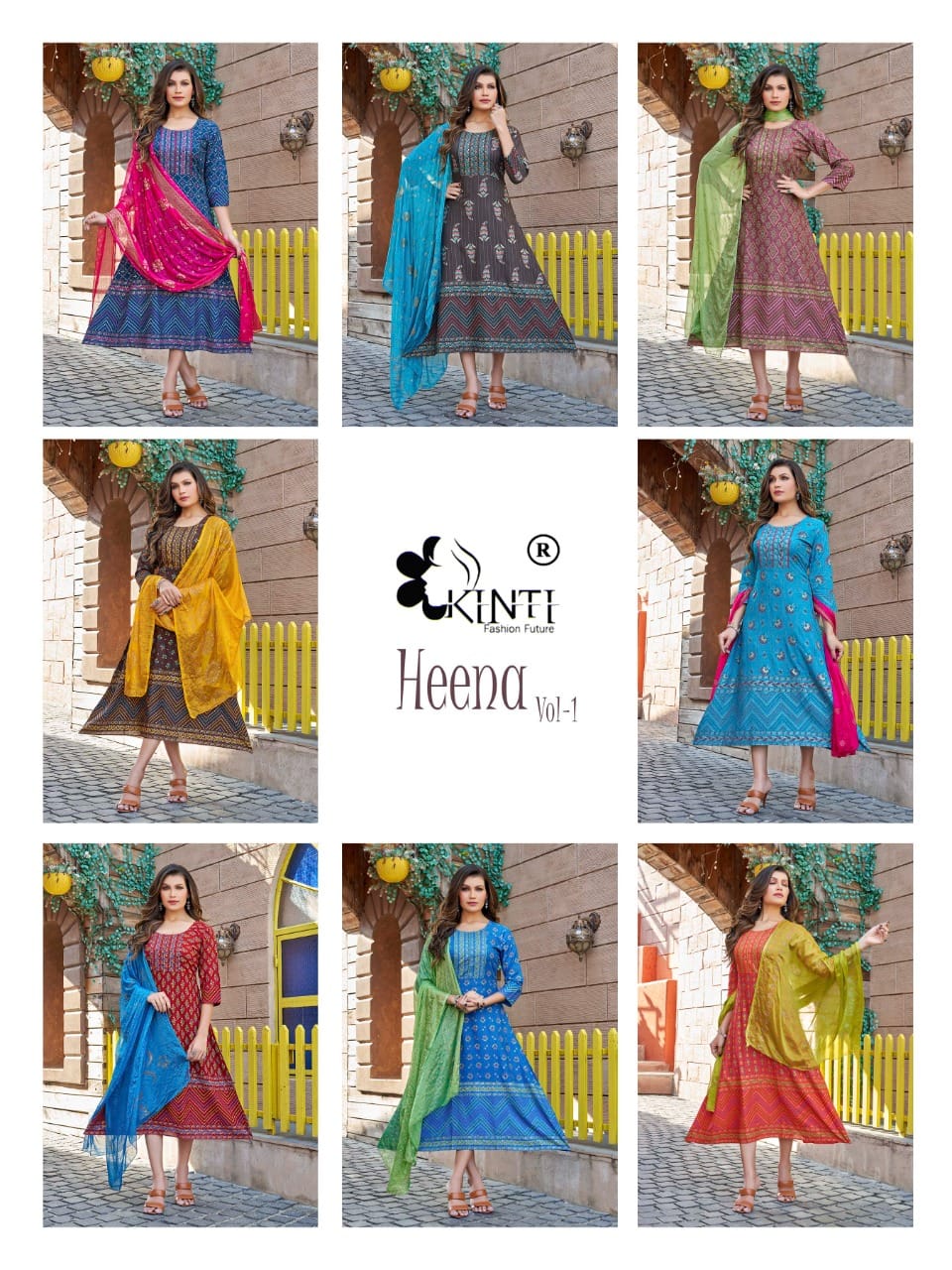 Kinti Heena 1 Festive Wear Wholesale Kurtis With Dupatta Collection